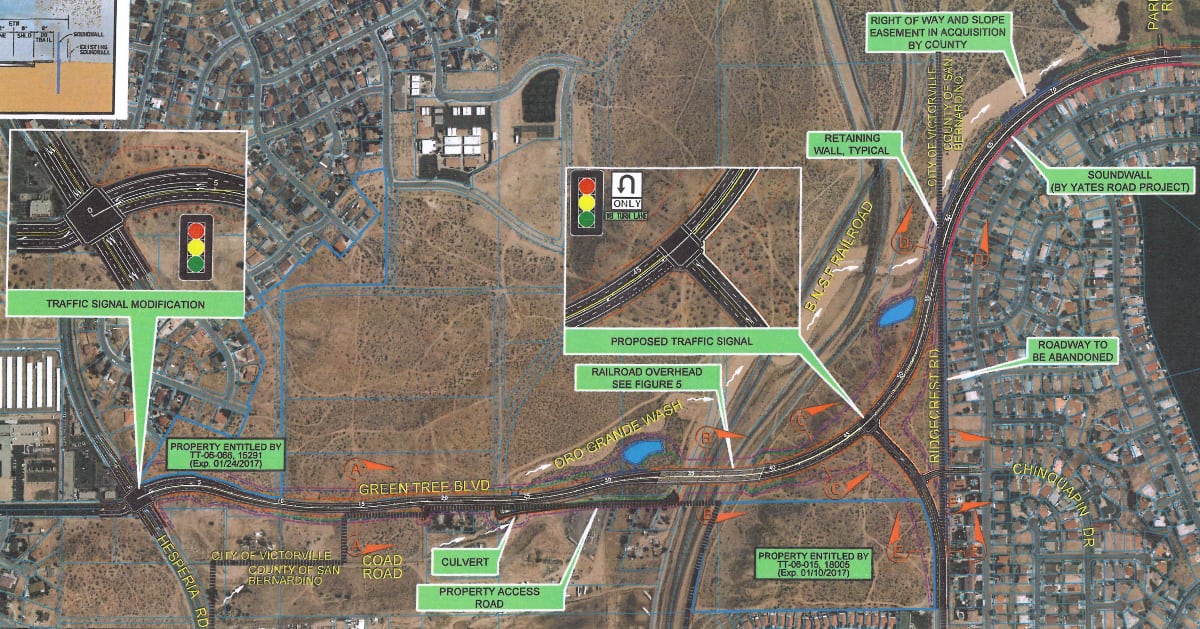 Planned route of the Green Tree Extension